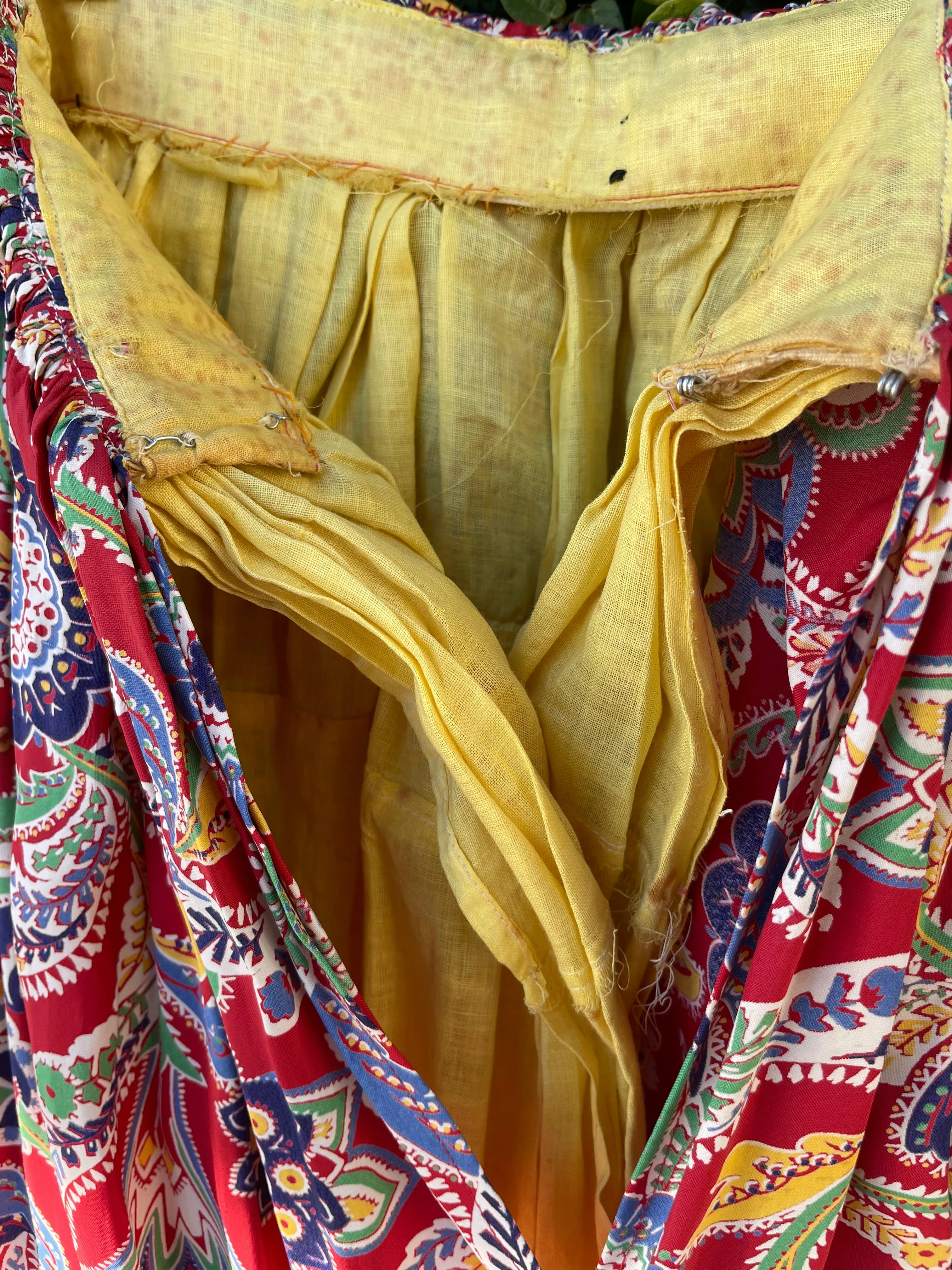 1930s OOAK Cold Rayon Floral Gathered Skirt