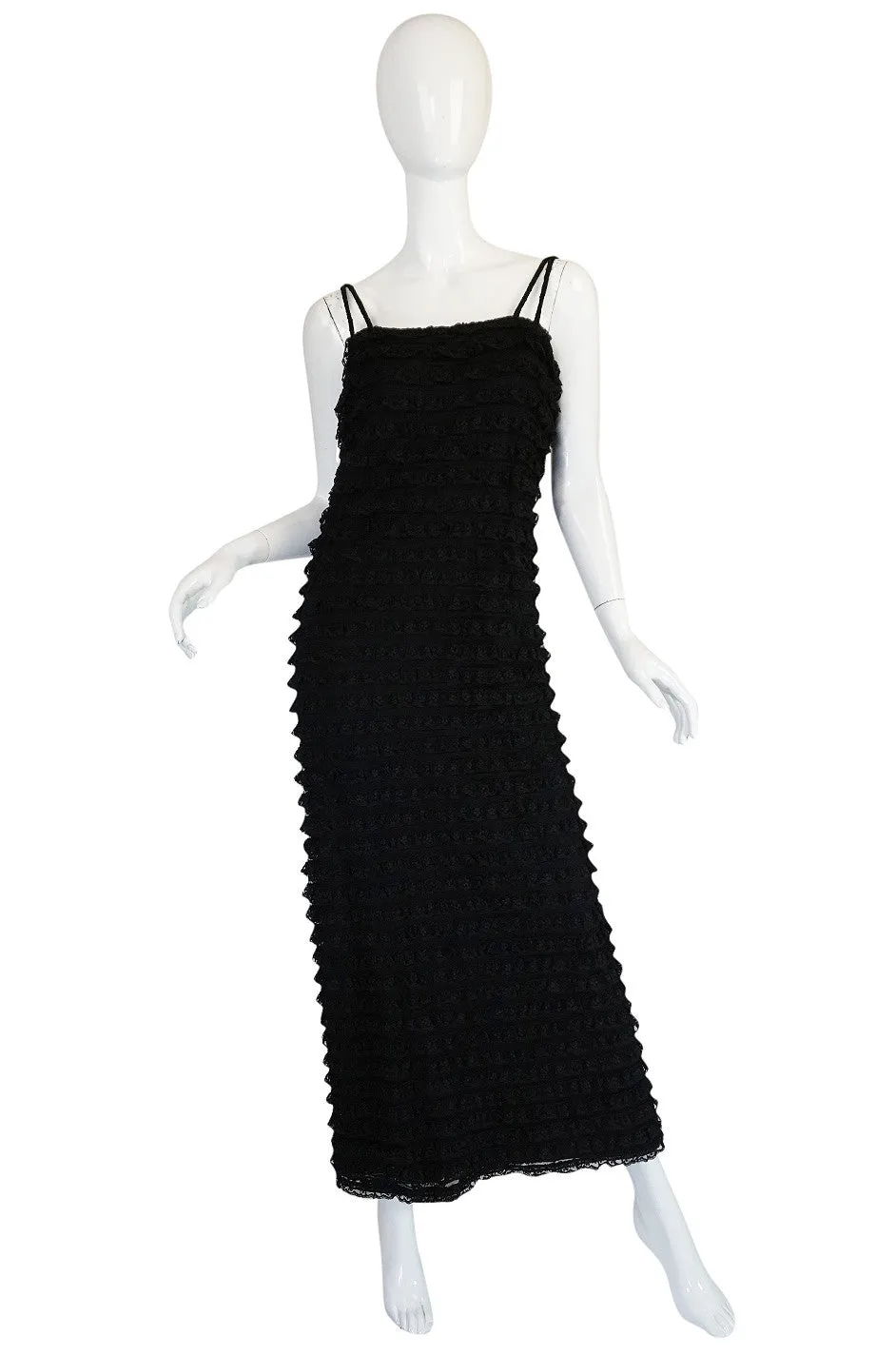 1960s Black Lace  & Net Simonetta Sheath Dress & Cape