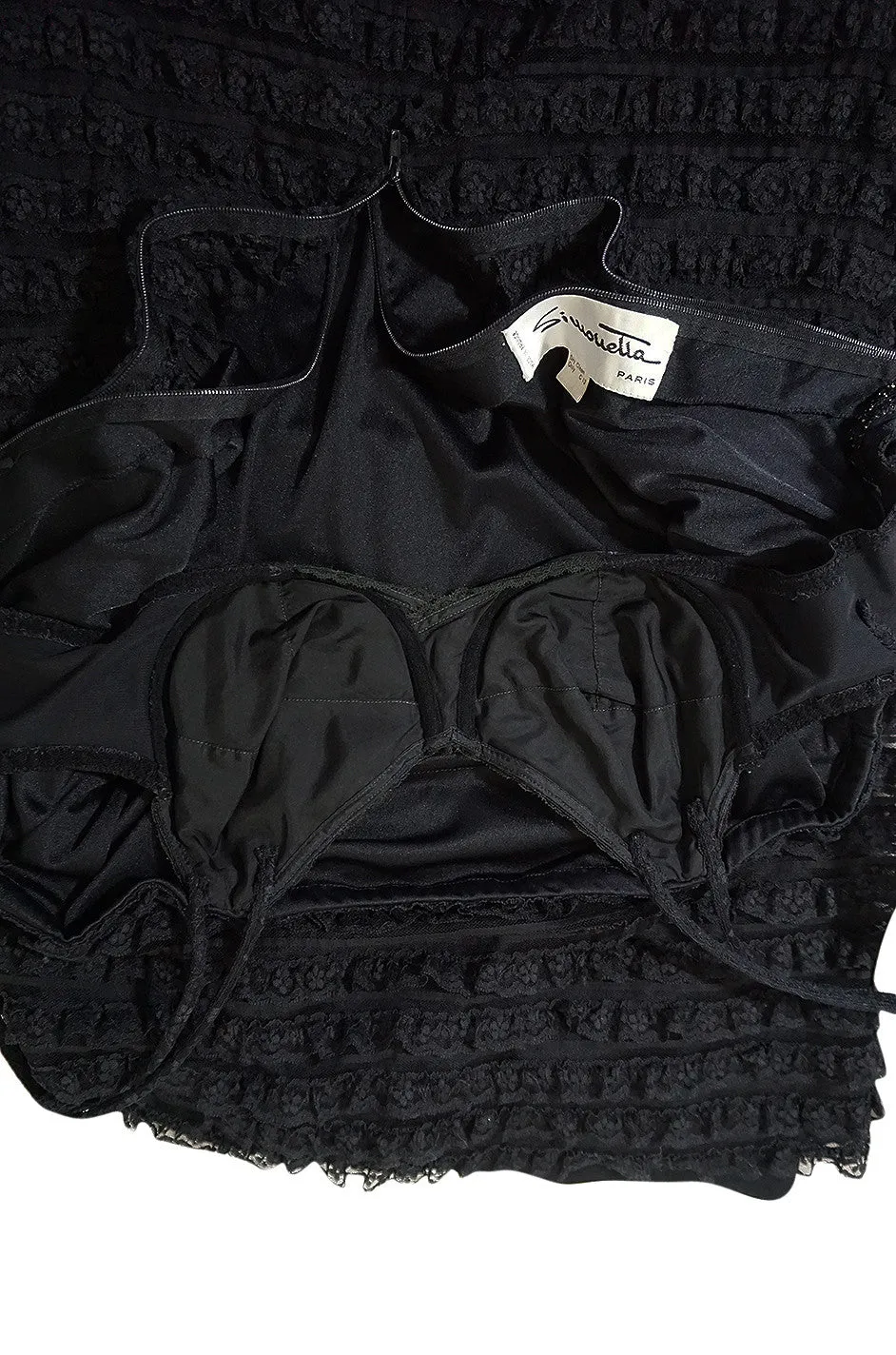 1960s Black Lace  & Net Simonetta Sheath Dress & Cape