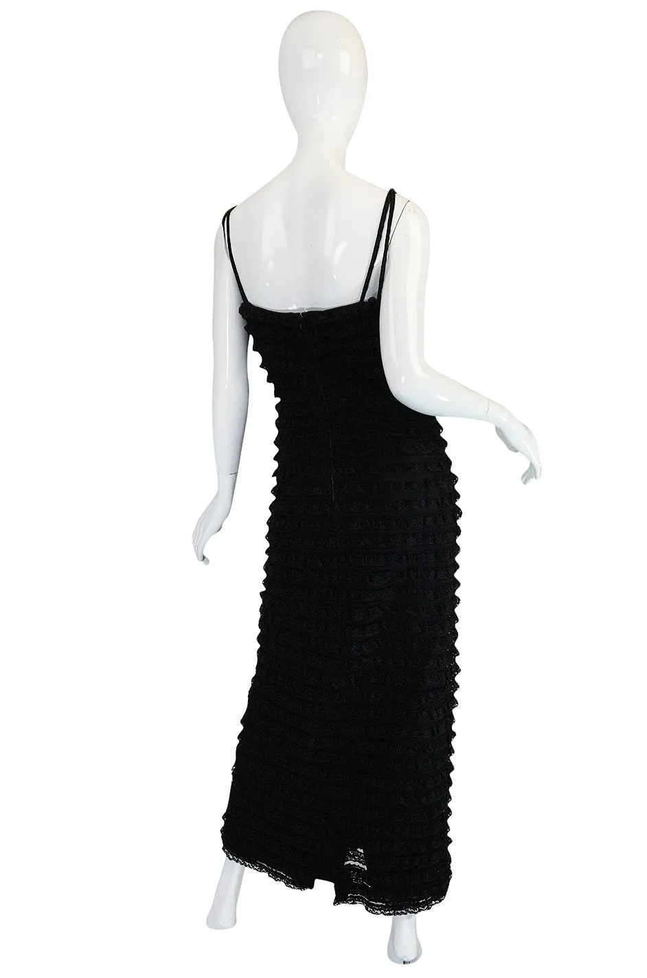 1960s Black Lace  & Net Simonetta Sheath Dress & Cape