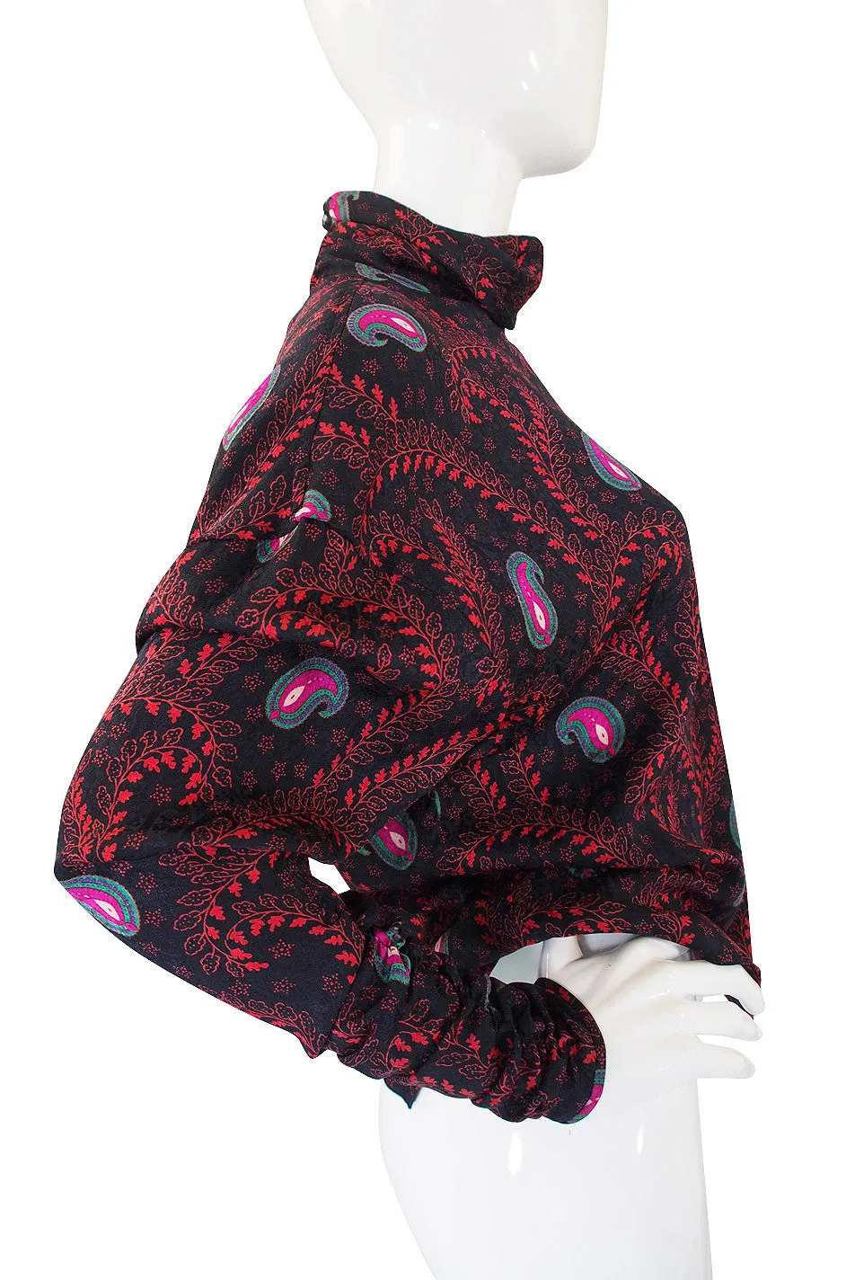1980s Ungaro Silk Print Paisley Top