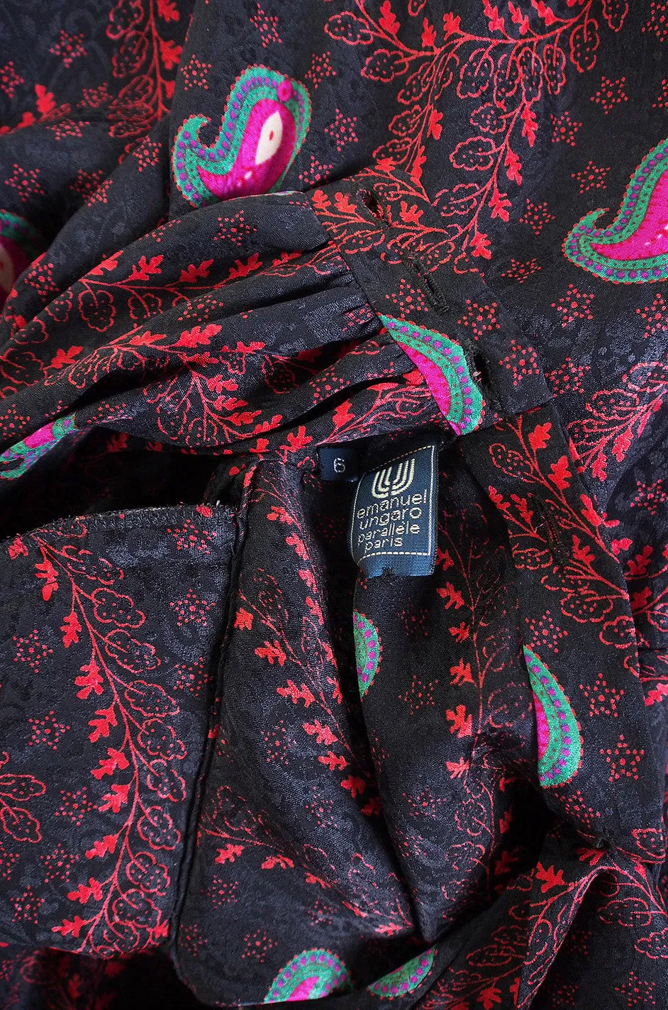 1980s Ungaro Silk Print Paisley Top
