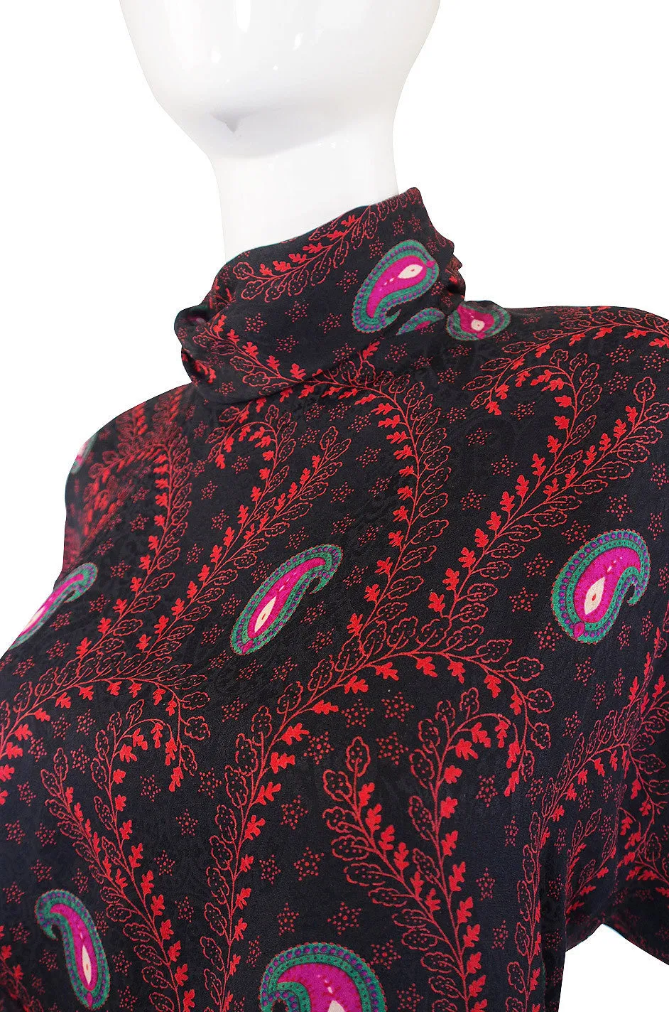 1980s Ungaro Silk Print Paisley Top