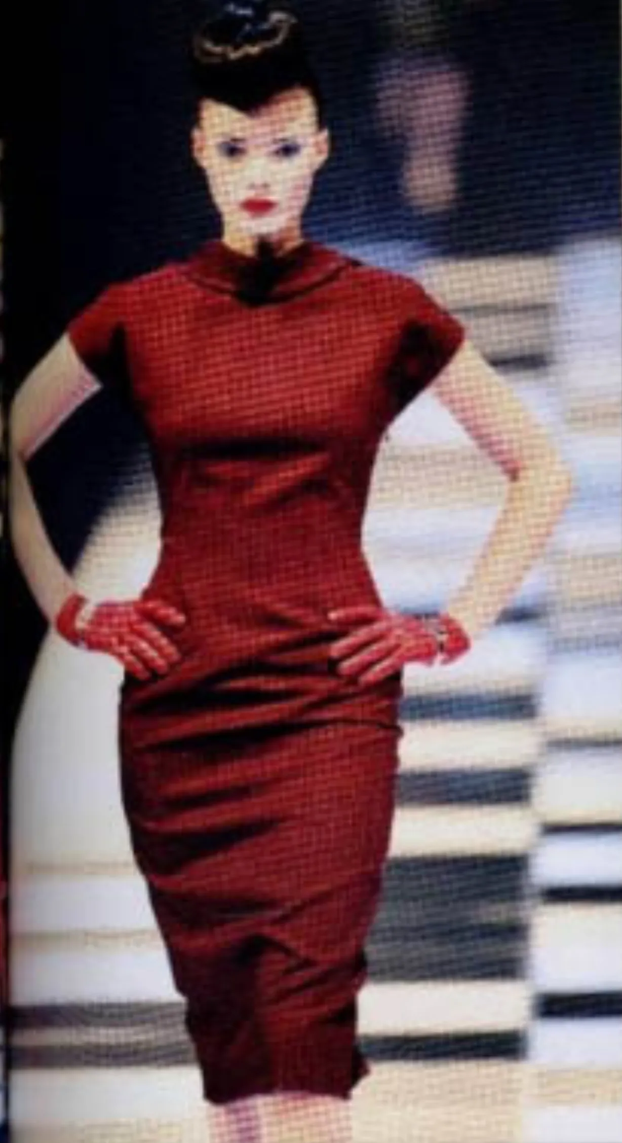 1998 F/W Wool Pinstripe Dress