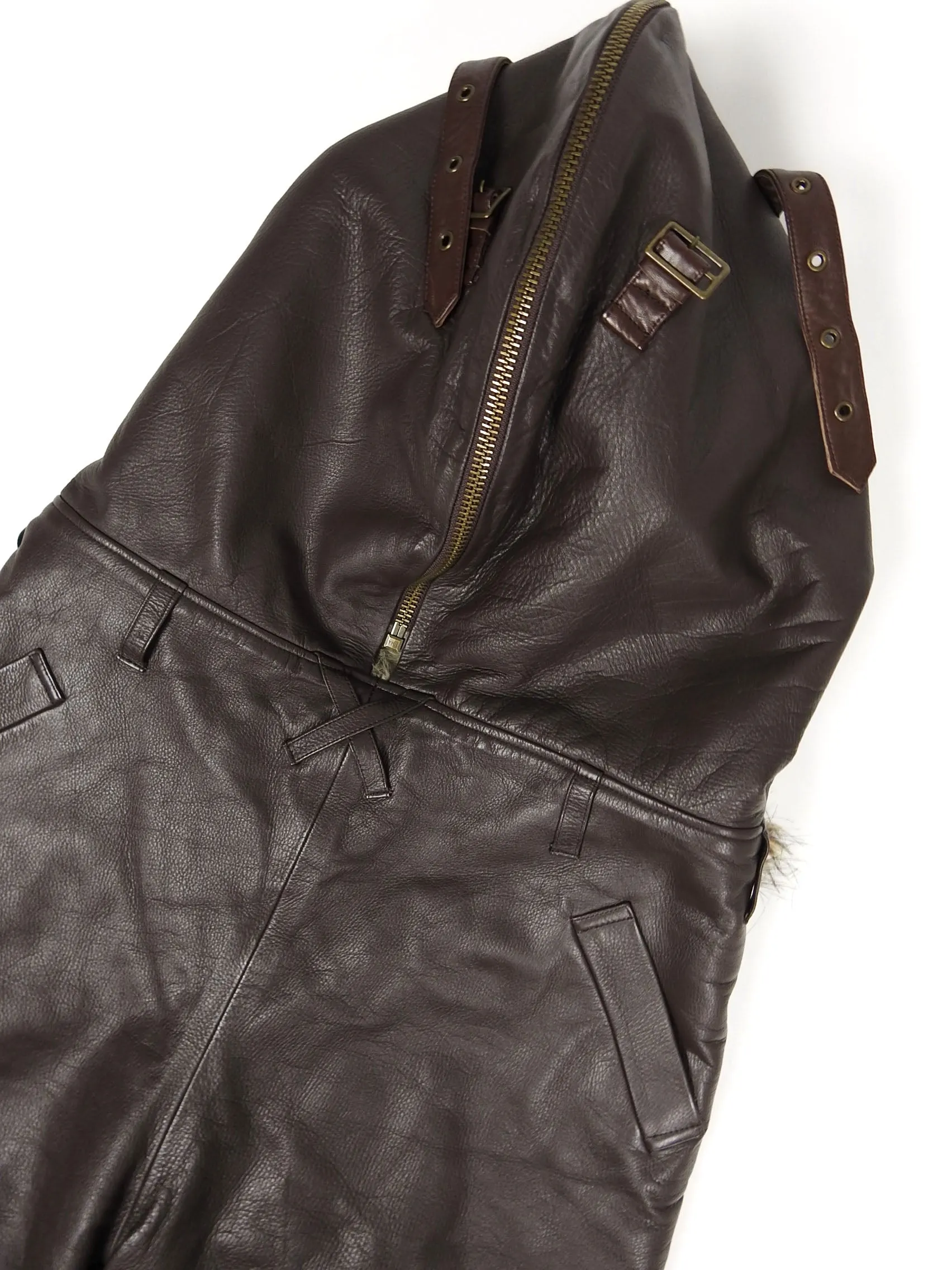 2047120 Leather Hooded Pants Size Medium
