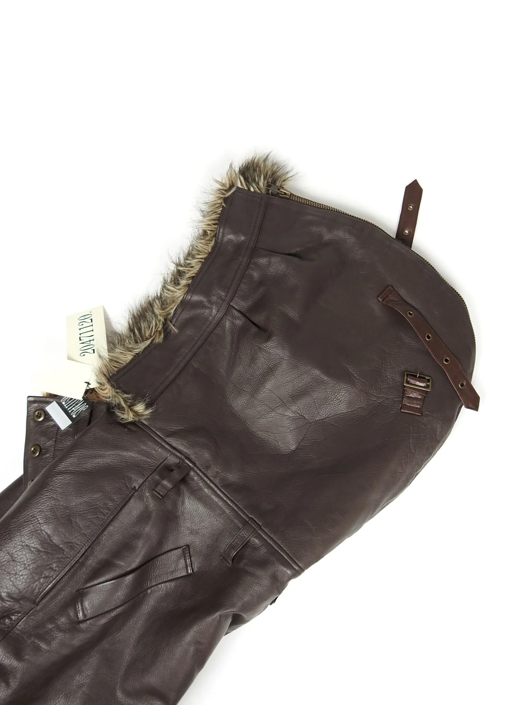 2047120 Leather Hooded Pants Size Medium