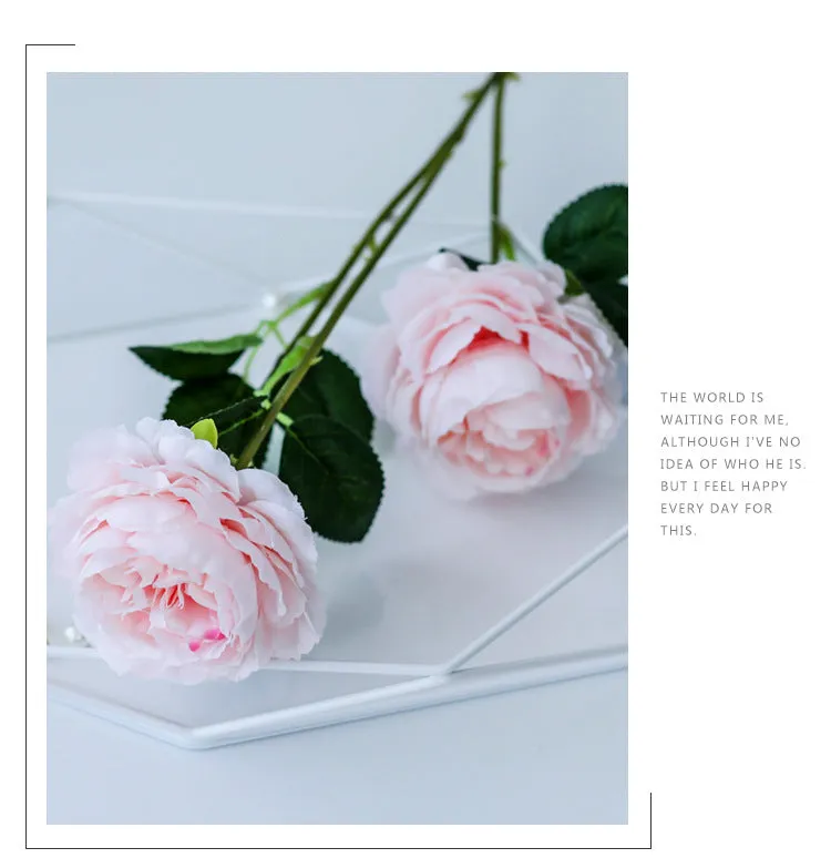 3 Headed Peony Artificial Flowers
