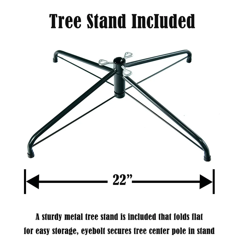 7.5ft Classic Pencil Tree with White Snow Flocked