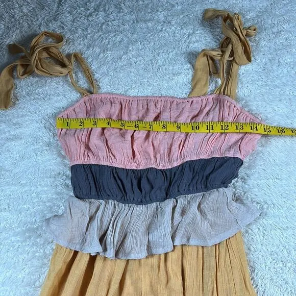 A. Calin by flying tomato floaty boho maxi dress, size small