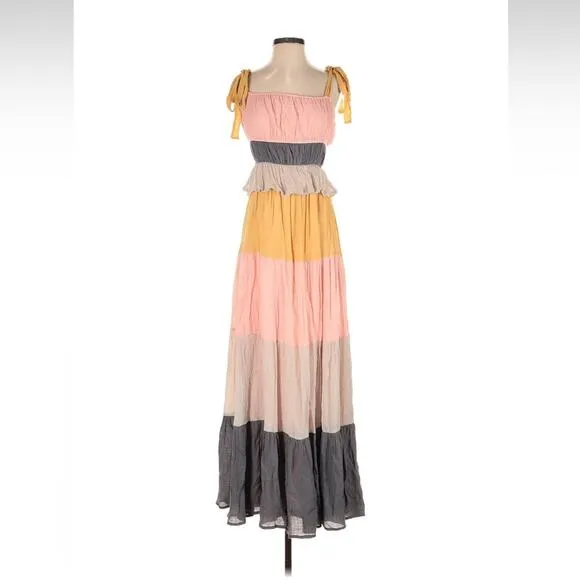 A. Calin by flying tomato floaty boho maxi dress, size small