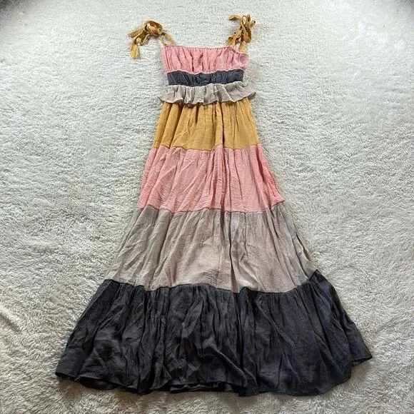 A. Calin by flying tomato floaty boho maxi dress, size small