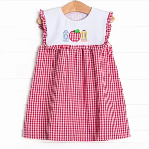 A  Essentials Applique Dress, Red