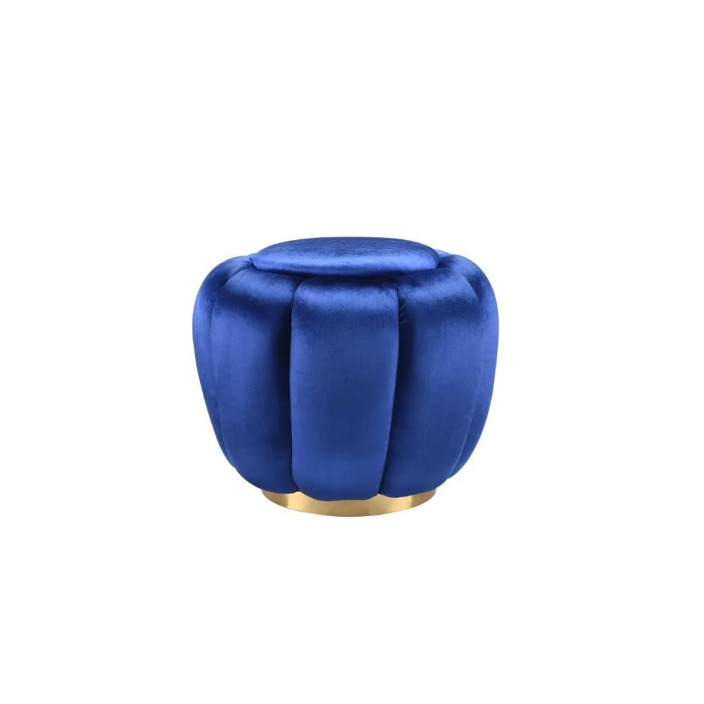 ACME Heiress Ottoman, Sapphire Blue Velvet YF