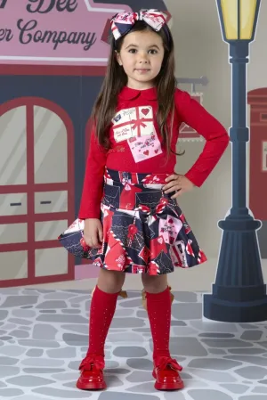 ADee ROXY Red Envelope Print Skirt Set W242505