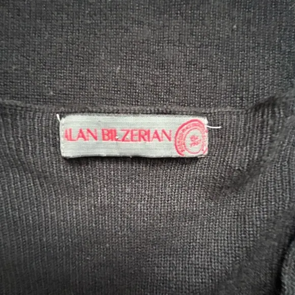 ALAN Bilzerian cashmere /silk black long tank top Med Made in Italy