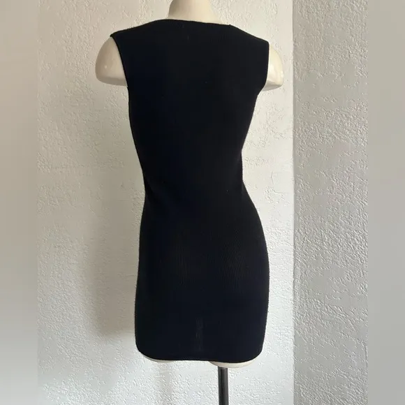 ALAN Bilzerian cashmere /silk black long tank top Med Made in Italy