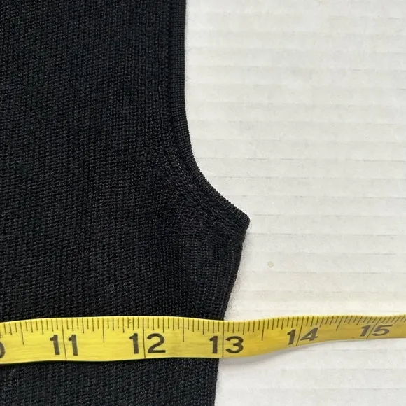 ALAN Bilzerian cashmere /silk black long tank top Med Made in Italy