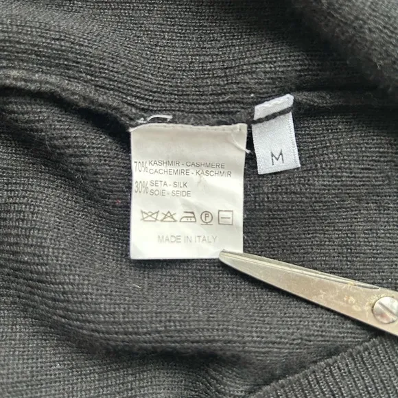 ALAN Bilzerian cashmere /silk black long tank top Med Made in Italy