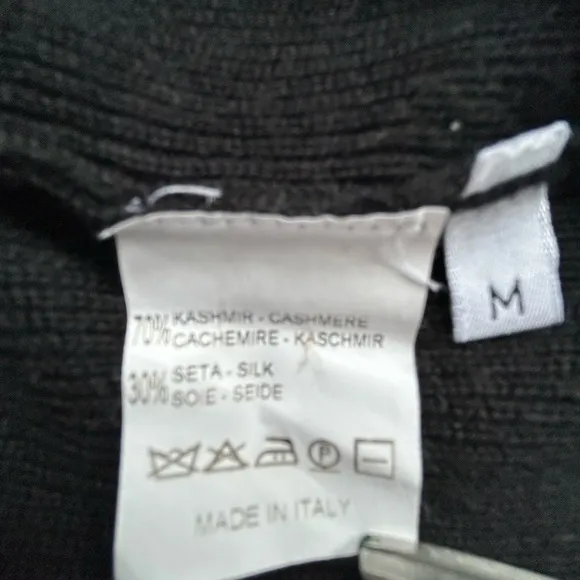 ALAN Bilzerian cashmere /silk black long tank top Med Made in Italy