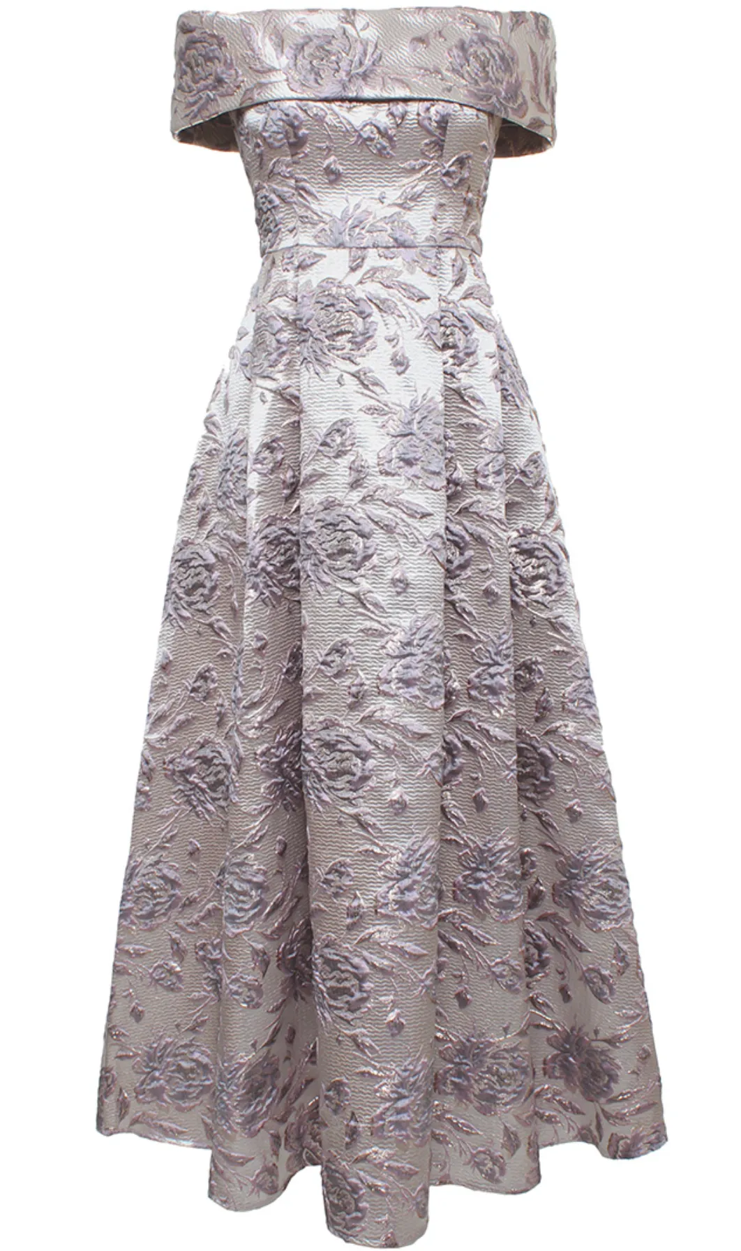Alex Evenings Long Printed Off The Shoulder Dress