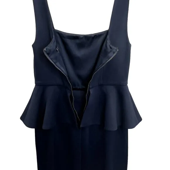 Alice   Olivia Employed Mini Dress Dark Blue Size 2 Peplum Sleeveless Bodycon