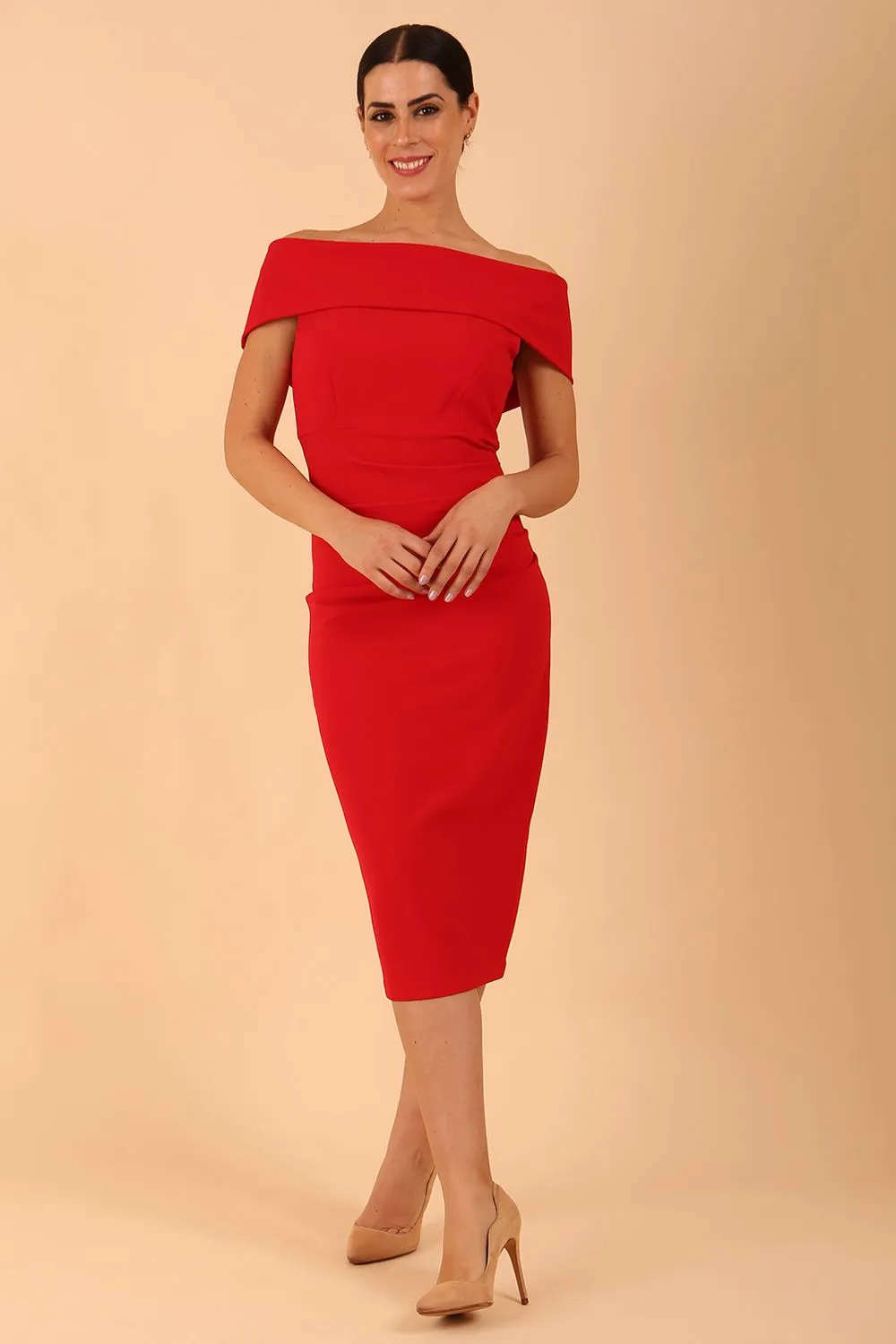 Amelia Off Shoulder Pencil dress