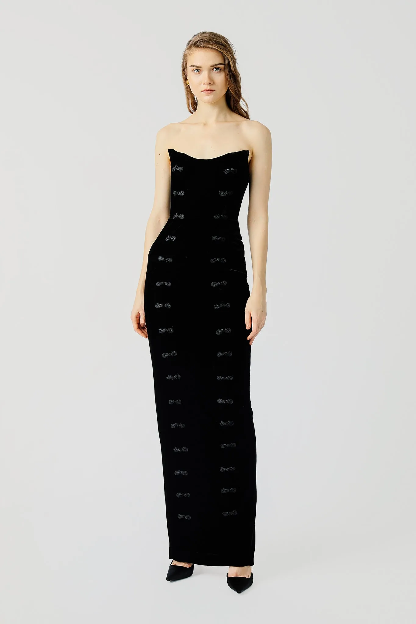 Amora Strapless Velvet Dress