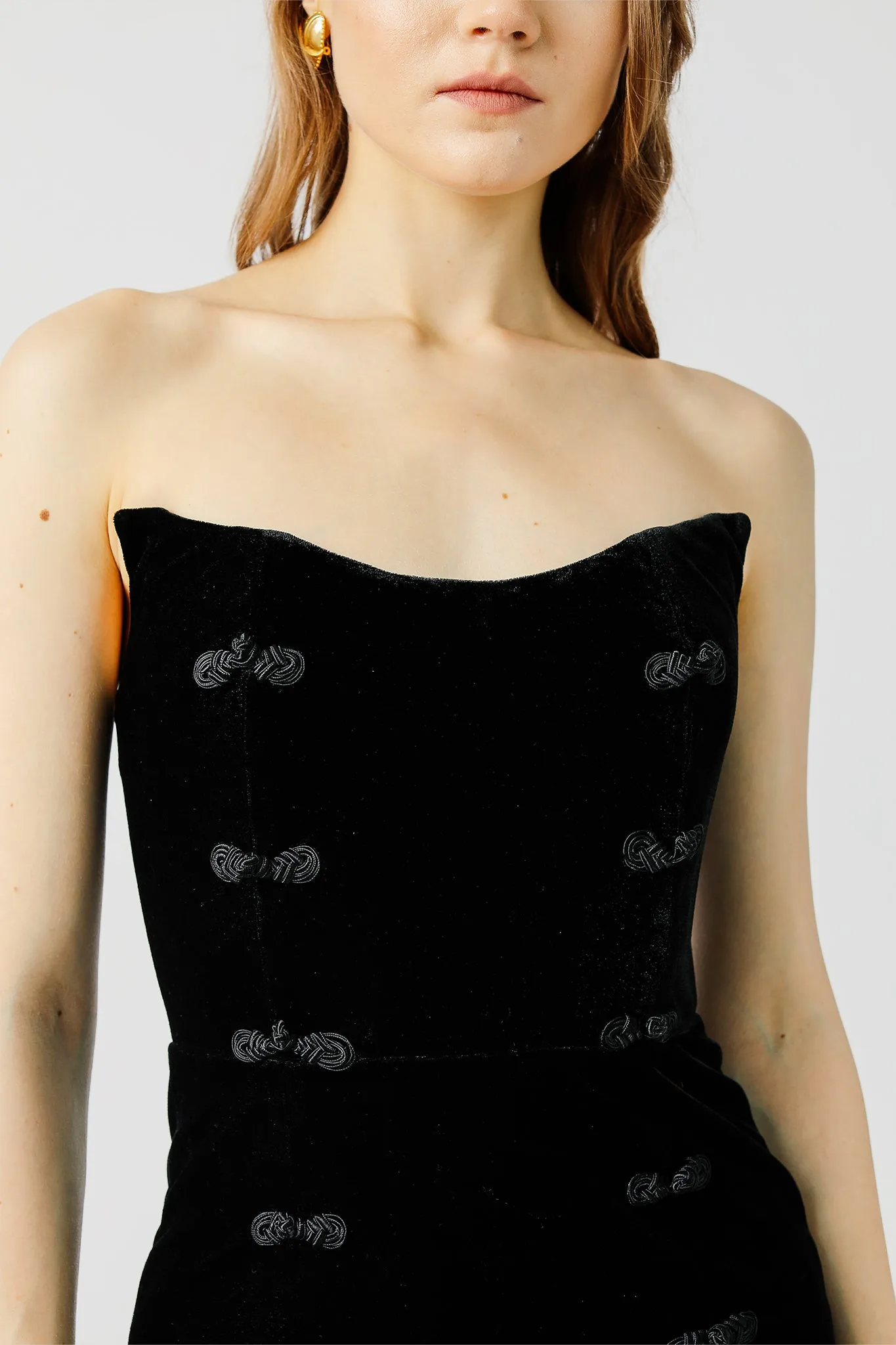 Amora Strapless Velvet Dress