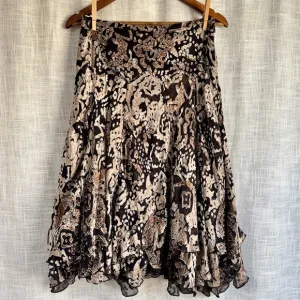 Anne Klein Vintage Velvet Burnout Whimsigoth Silk Skirt Size 6