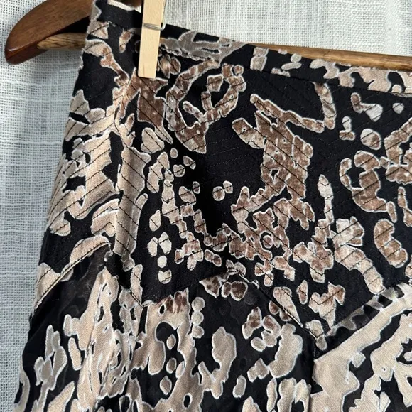 Anne Klein Vintage Velvet Burnout Whimsigoth Silk Skirt Size 6