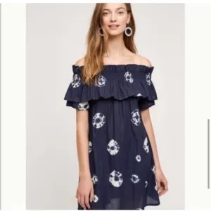 Anthropologie Whit Two Lou Off-The-Shoulder Dress Sz Small
