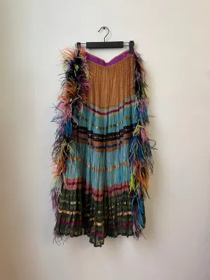 Apron Skirt with Feathers