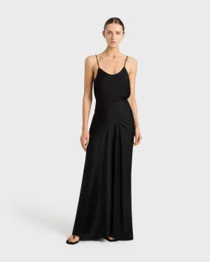 Ardea Tucked Maxi Skirt - Black