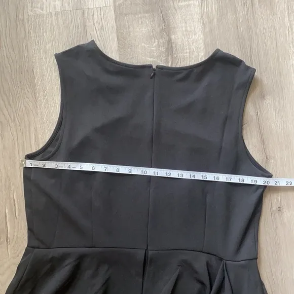 Ashley Stewart Asymmetric Peplum Black Dress