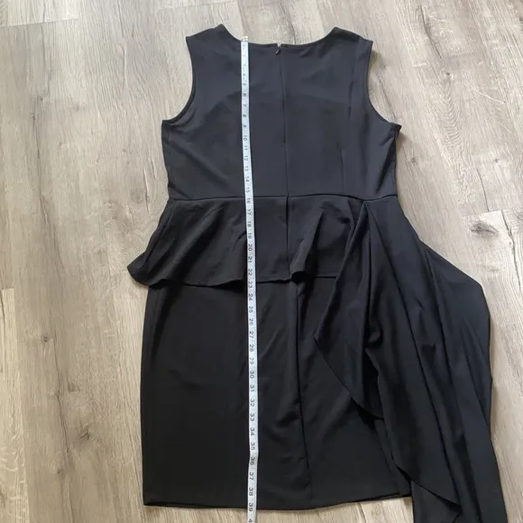 Ashley Stewart Asymmetric Peplum Black Dress