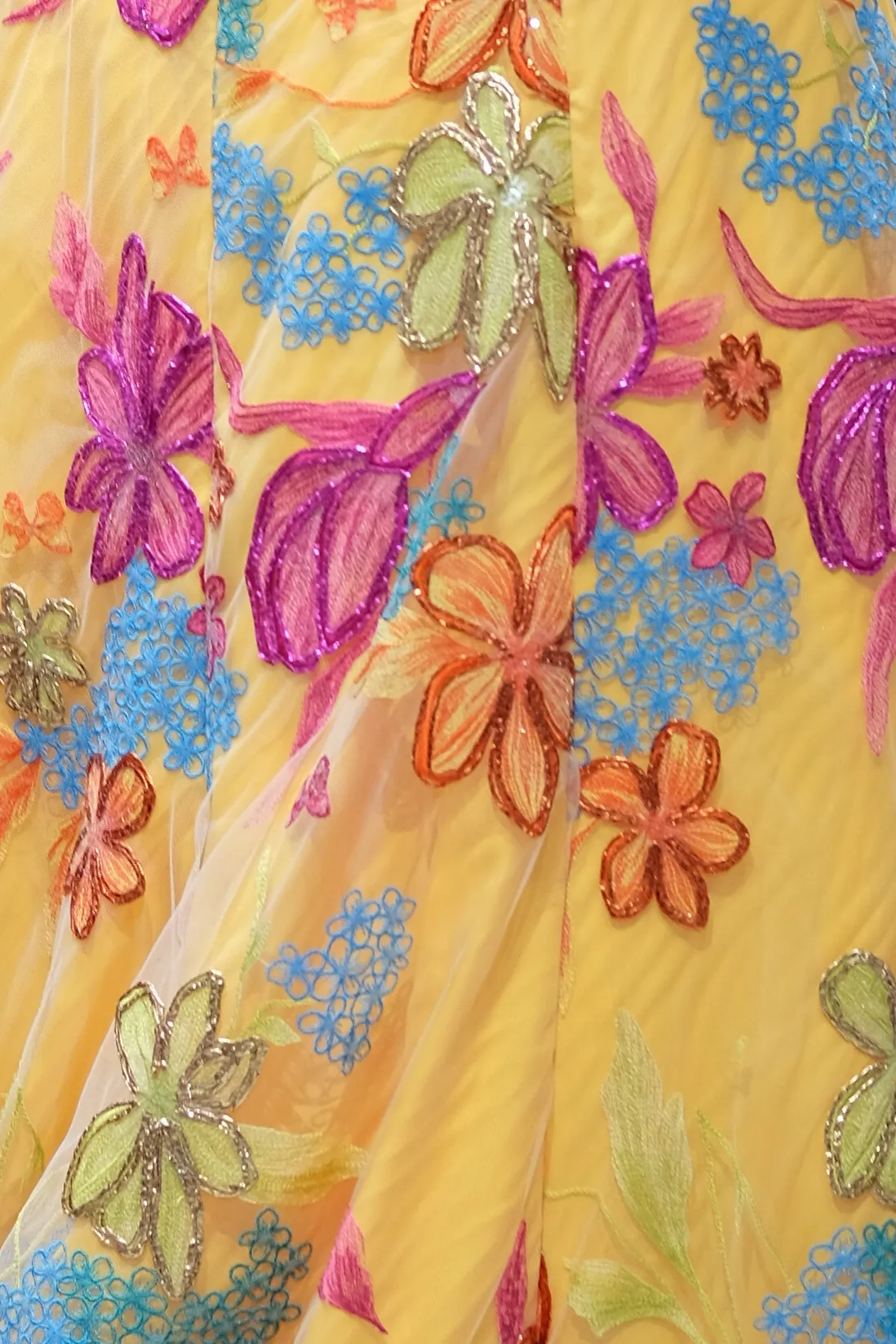 AZALEA Floral Rafia Yellow Lehenga Set