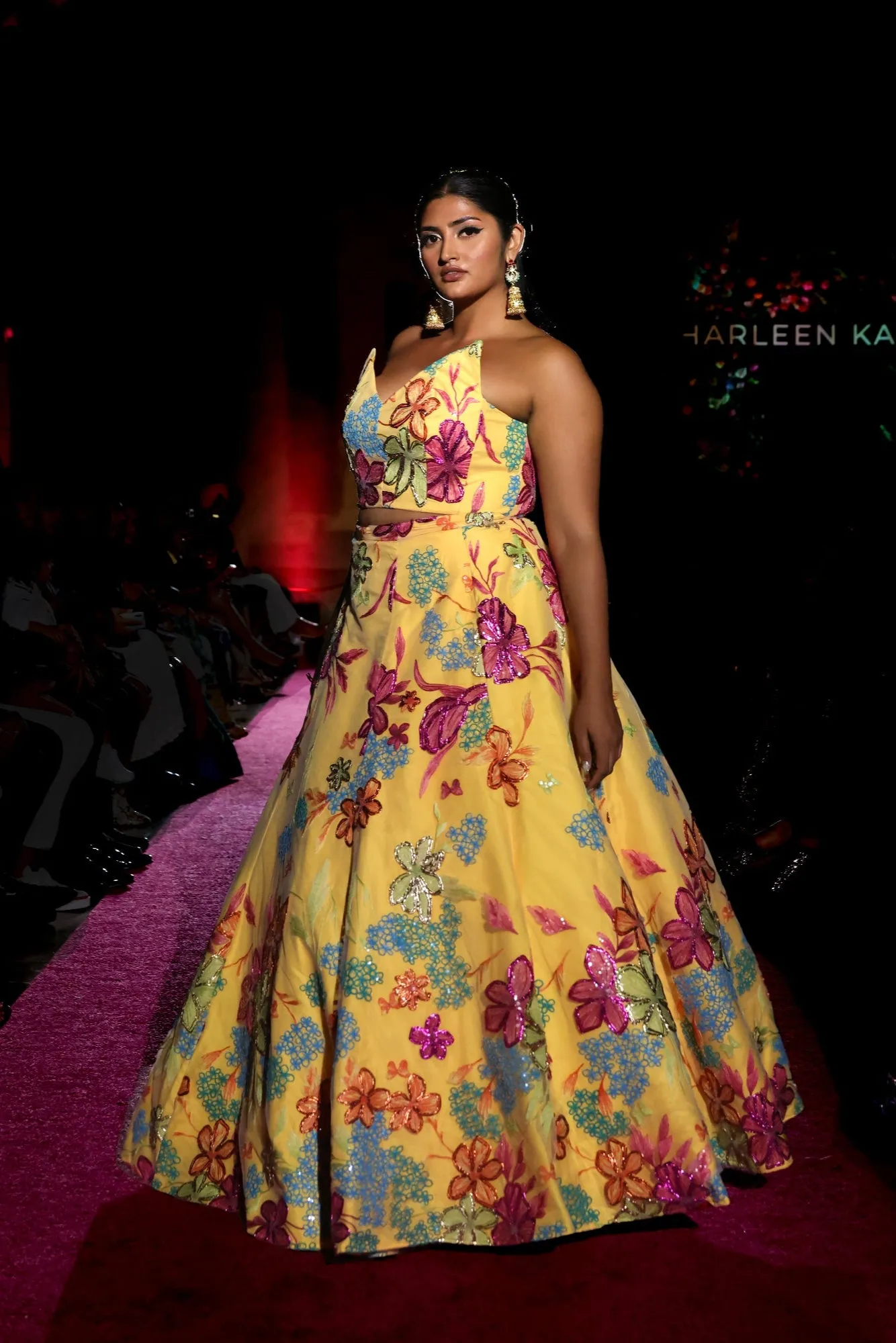 AZALEA Floral Rafia Yellow Lehenga Set