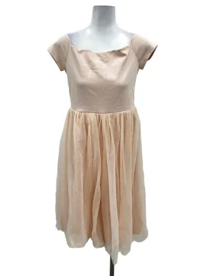 Baby Pink Off Shoulder Mesh Dress