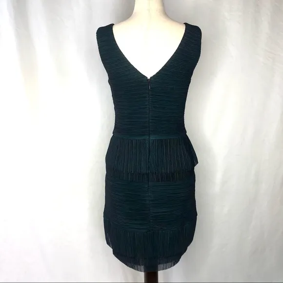 BCBG NWOT Sven micropleat minidress navy teal S