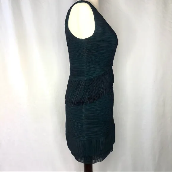 BCBG NWOT Sven micropleat minidress navy teal S