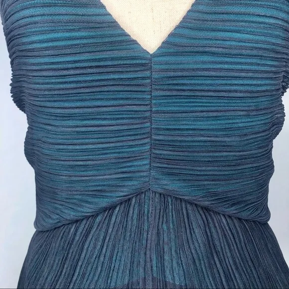 BCBG NWOT Sven micropleat minidress navy teal S