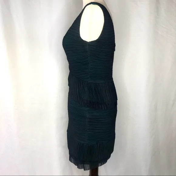 BCBG NWOT Sven micropleat minidress navy teal S