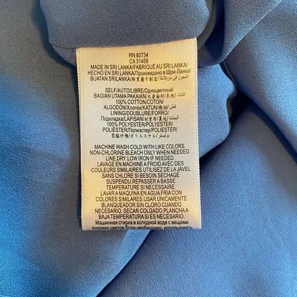 BCBGeneration Sapphire Blue Skydive Off Shoulder Dress Embroidered Size Large