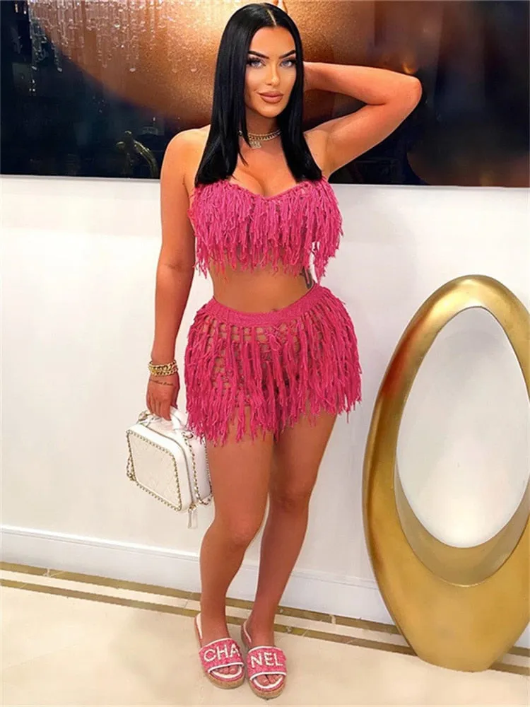 Beachwear crochet 2 Two Piece Dress Set
