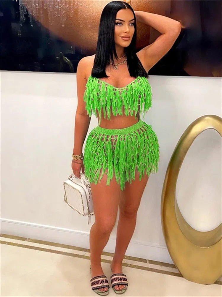 Beachwear crochet 2 Two Piece Dress Set
