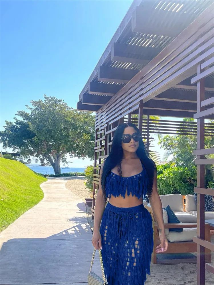 Beachwear crochet 2 Two Piece Dress Set