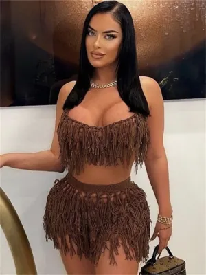 Beachwear crochet 2 Two Piece Dress Set