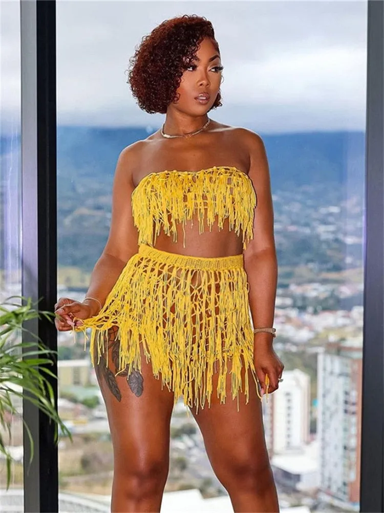 Beachwear crochet 2 Two Piece Dress Set