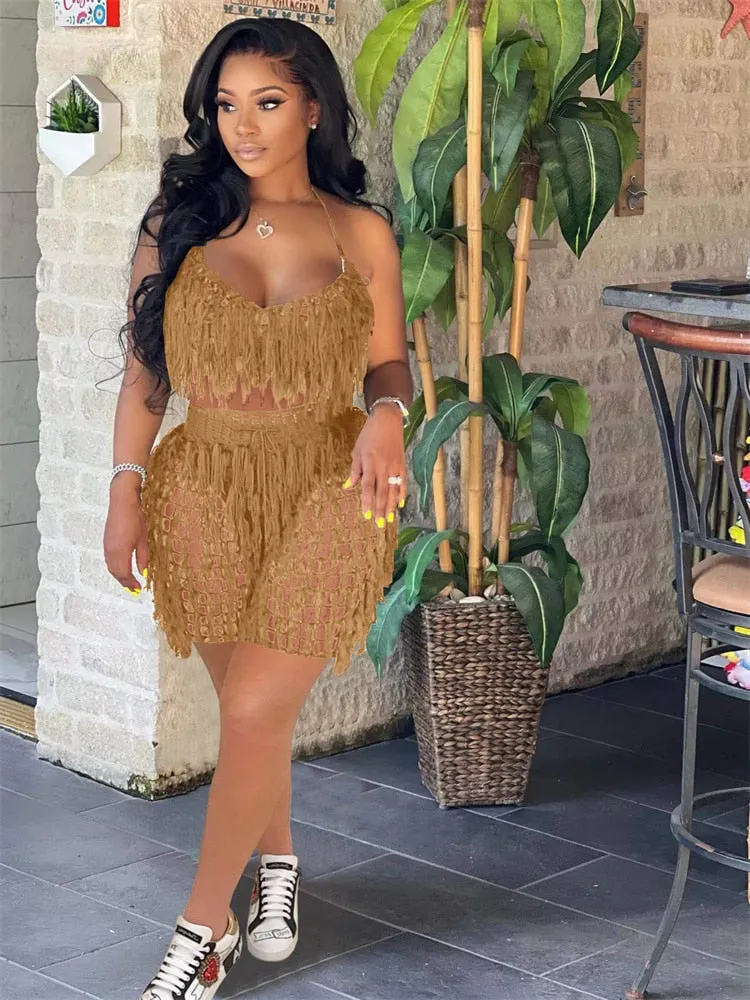 Beachwear crochet 2 Two Piece Dress Set