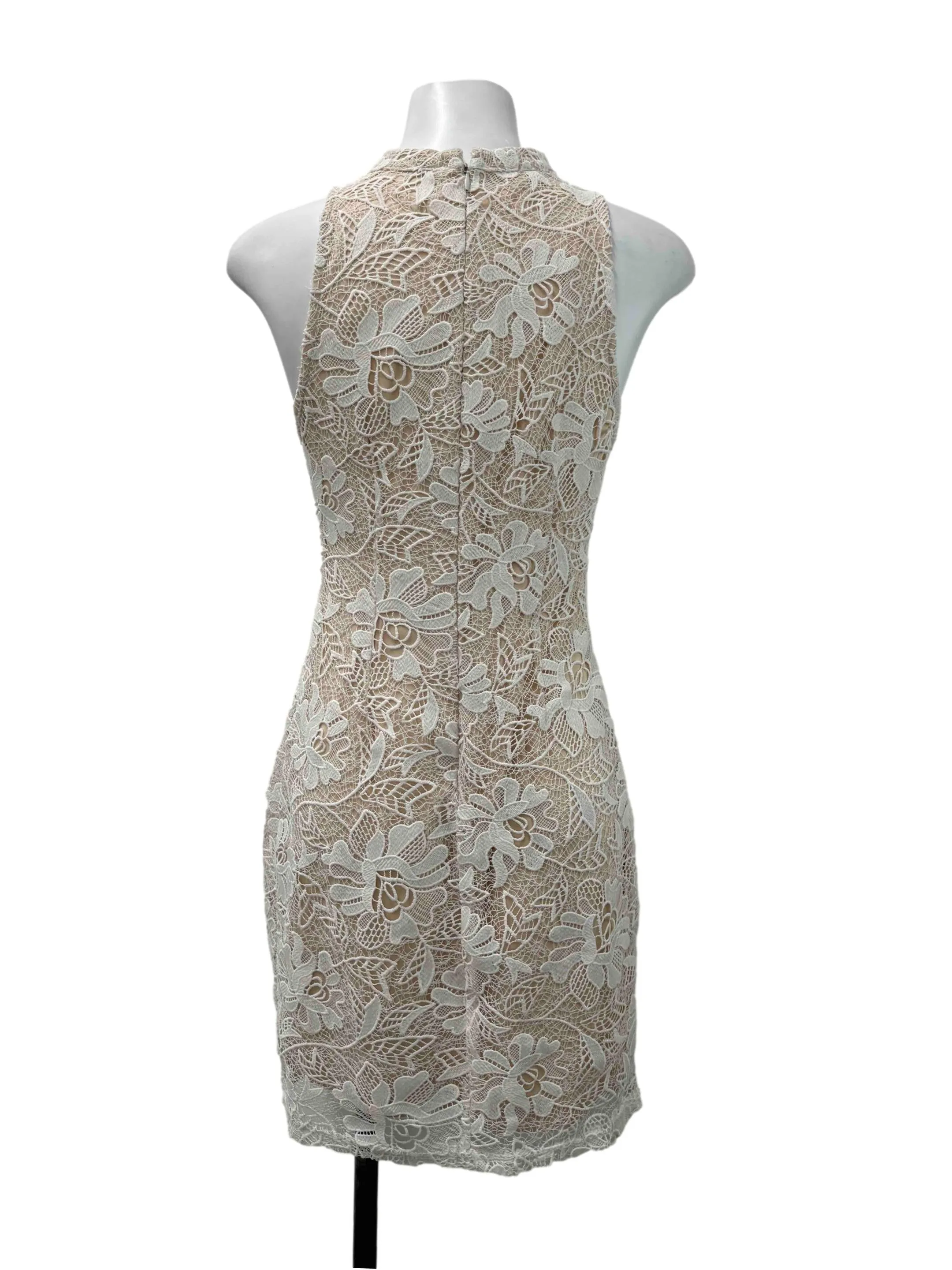 Beige Lace Pencil Dress
